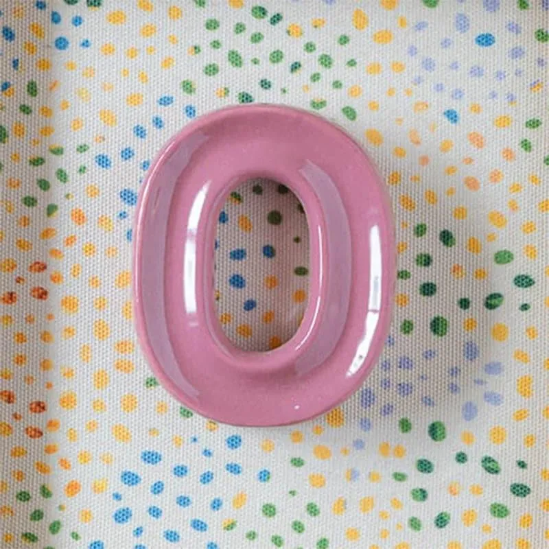 (O) Mini Mottled Mono Ceramic & Wooden Wall Accent - Pink media 4