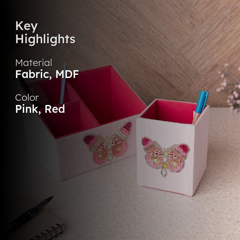 Flutter Friend Stationery Holder (Butterfly Collection) - Set Of Two media 2