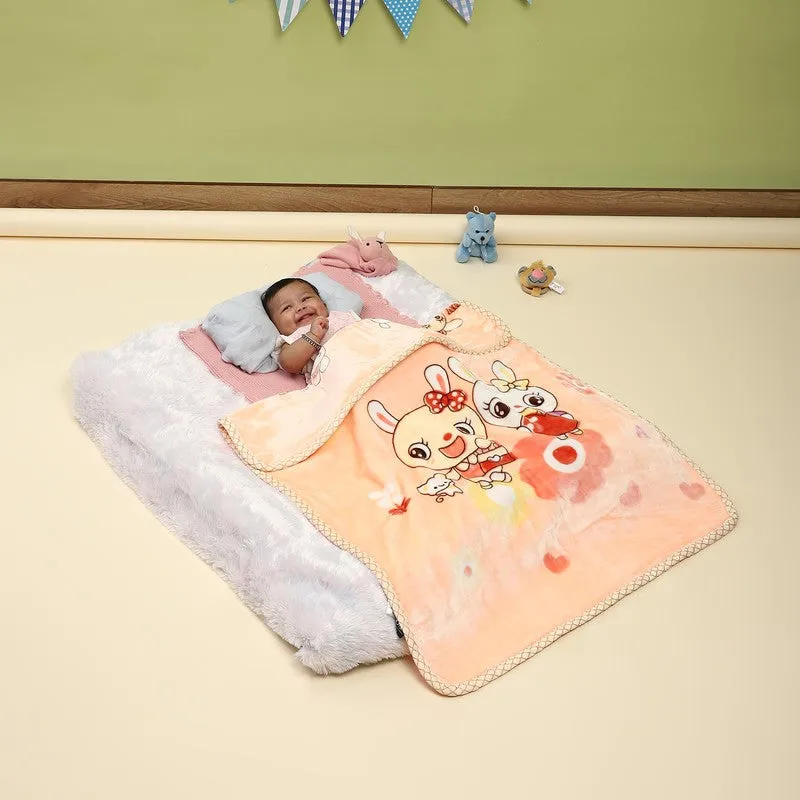 Monte Carlo Bunny Bliss Blanket (Peach) - 550 GSM media 1