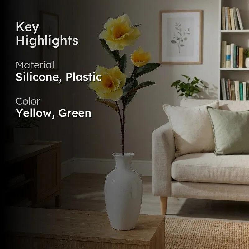 Floreva Magnolia Silicone Artificial Flower - Yellow media 2