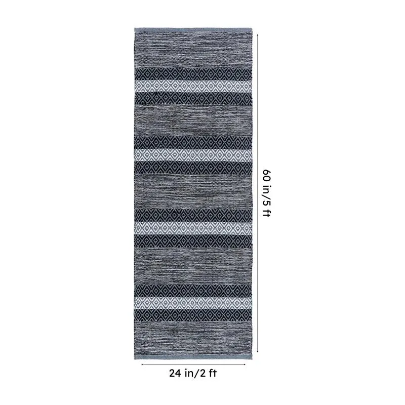 Runelle Cotton Runner Rug - Grey media 7