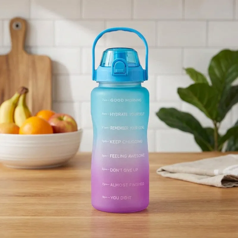 Solara Siply Plastic Water Bottle (2000 mL) - Blue,Pink media 1