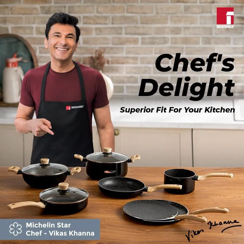 Bergner Non Stick Kadhai With Lid - 7600 mL/13 Inches media 7