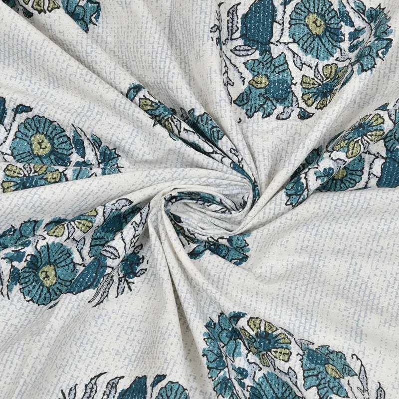Agriya Ethnic Printed Cotton Bedsheet (Blue) - 144 TC media 8