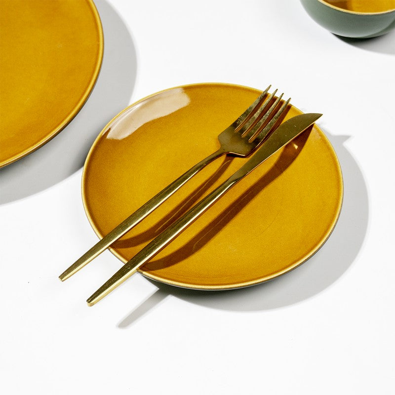 Golden Ceramic Dinner Set - 23 Piece Set media 9