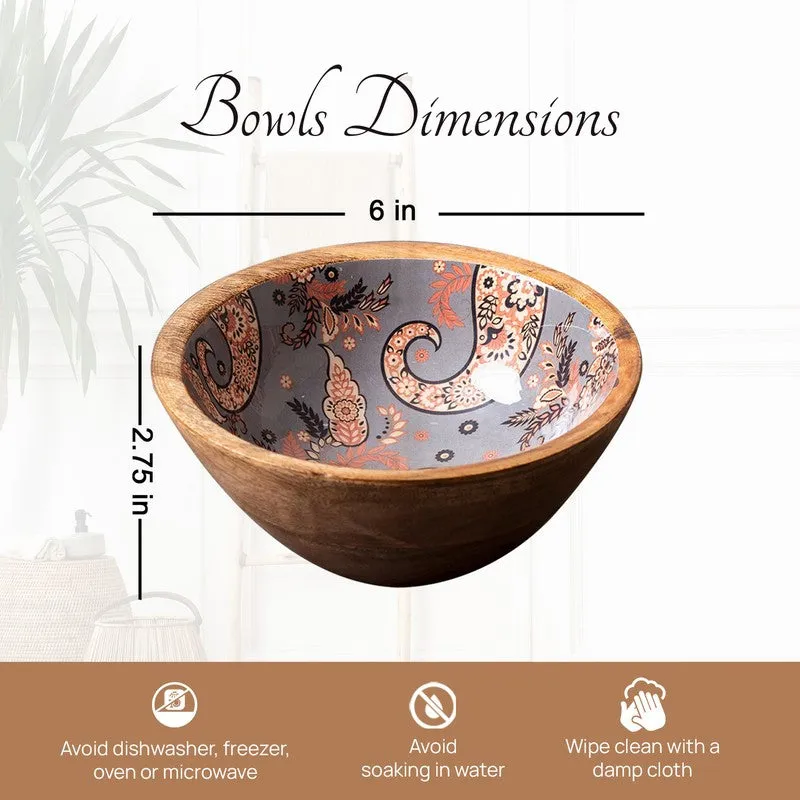 Dishlyn Mango Wood Round Serving Bowls media 6