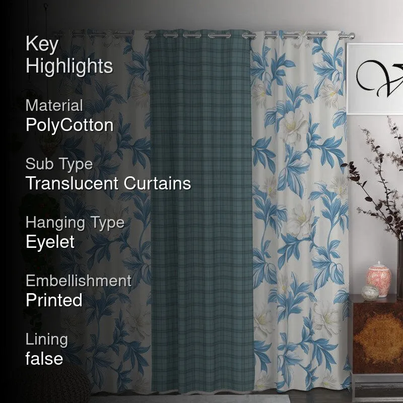 Maurine Printed Curtain - Set Of Three media 2