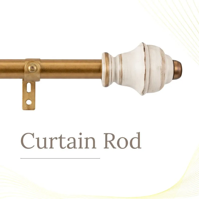 Chisel Bloc Extendable 1" Single Curtain Rods With Oval Finial & Brackets media 3