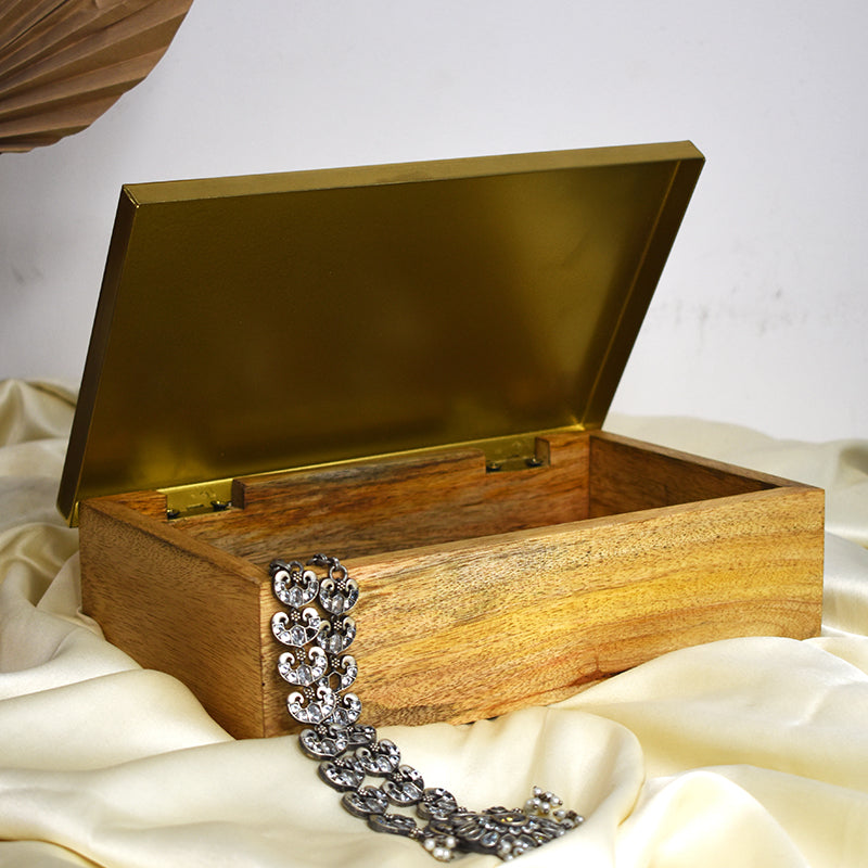 Stove Chest Wood & Agate Storage Box - White media 6