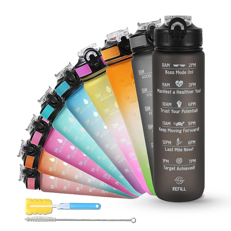 Solara Sportiq Plastic Water Bottle (1000 mL) - Black media 7