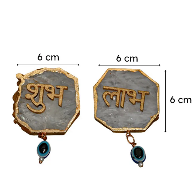 Shub Labh Agate Wall Accents (Grey) - Set Of Two media 5