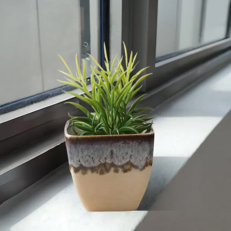 PureLuxe Pots & Planters (Brown,white) - Set Of Two media 5
