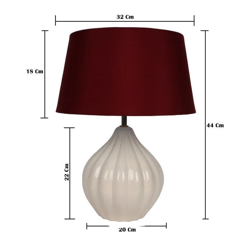 Modak Ceramic Table Lamp - Red,White media 5