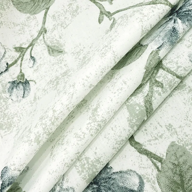 Swayam Hanami Floral Cotton Bedsheet (Blue) - 250 TC media 4