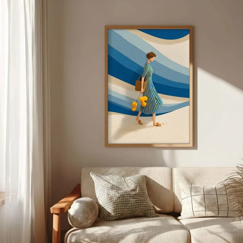 Esmora Travel Illustration Canvas Wall Painting With Brown Frame media 7