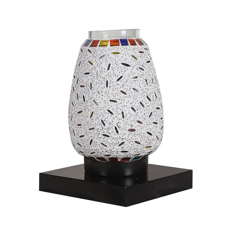 Vibrora Mosaic Glass Table Lamp With Wooden Base - Multicolor media 5