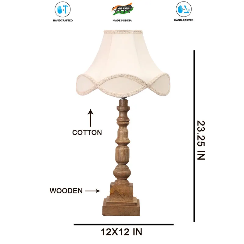 Valencia Arc Arbor Wooden Table Lamp - Off White,Brown media 7