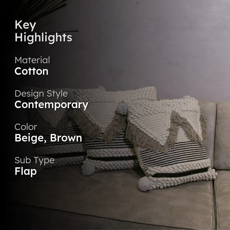 Wild Weave Tufted Cotton Cushion Cover - Set Of Three media 2