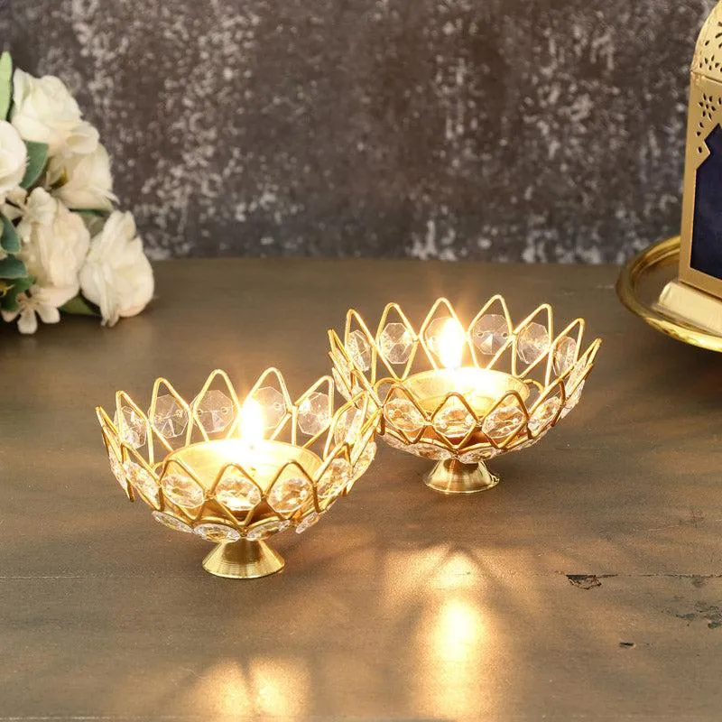 Neelima Crystal Diya (Big) - Set Of Two media 3