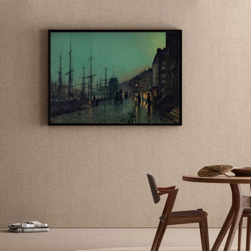 Shipping On The Clyde By John Atkinson Grimshaw - Black Frame