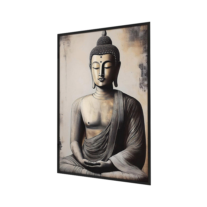 Serene Meditation Wall Painting With Frame media 3