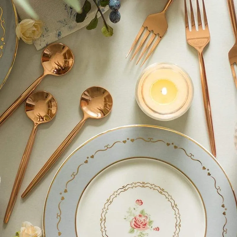 Gilded Tines Copper Dessert Spoon - Set Of Six media 4