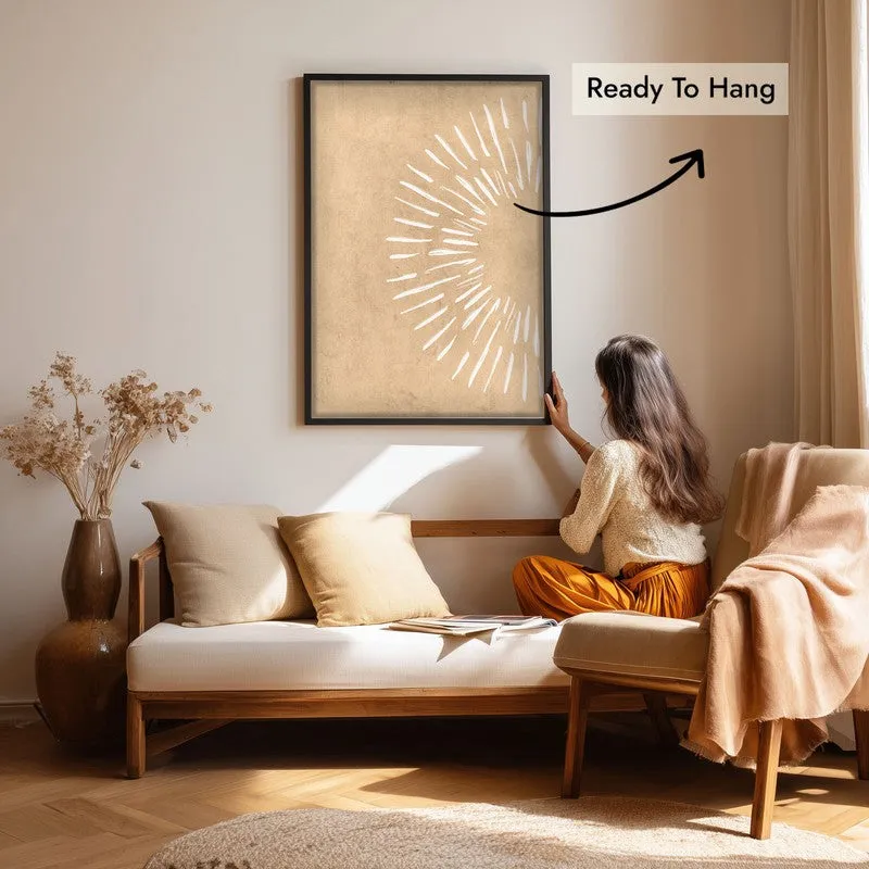Golden Radiance Canvas Wall Painting With Black Frame media 7
