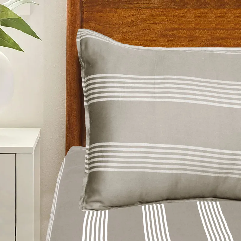 Saral Home Dhari Cotton Bedsheet (Beige) - 300 TC media 3