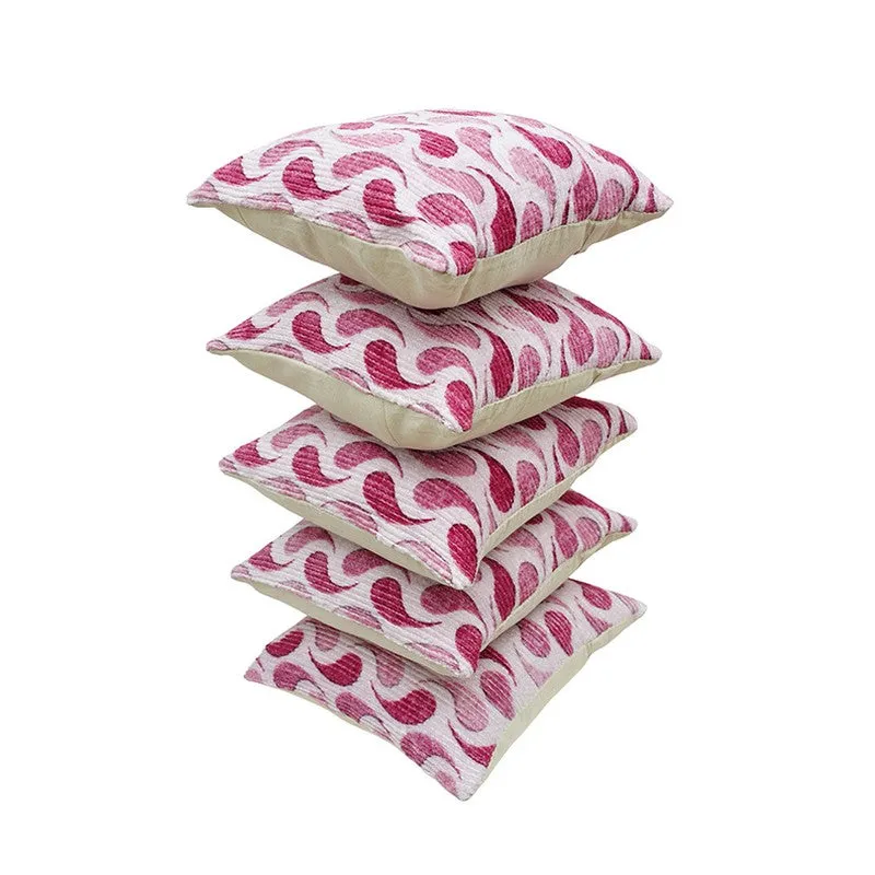 FloralDreamline Cushion Cover (Pink) - Set Of Five media 5