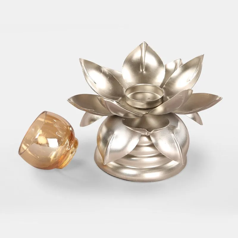 Bloomaura Metal & Glass Tealight Candle Holders media 5