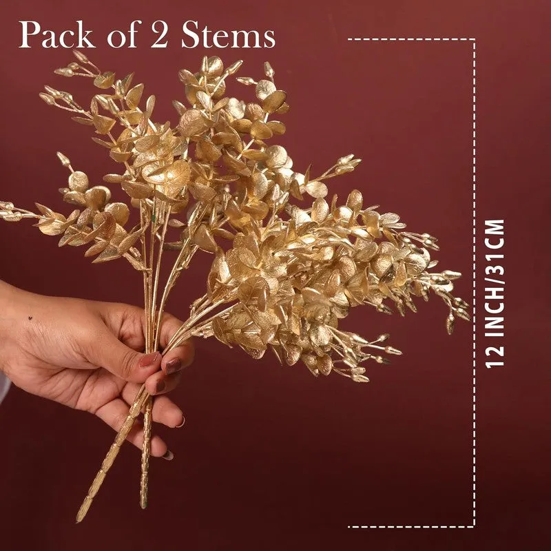 Golden Vine Plastic Artificial Flowers - Set Of Two media 8