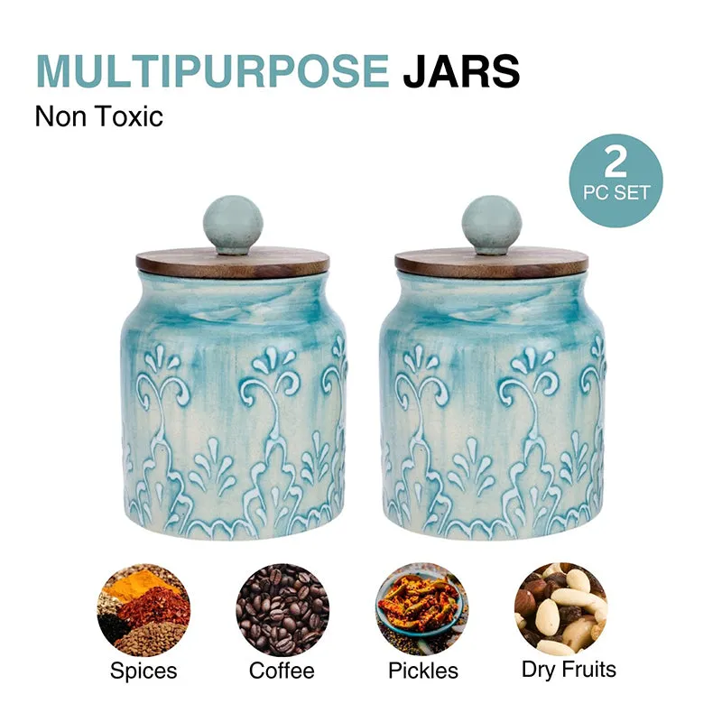 Madera Ceramic Jar (500 mL Each) - Set Of Two media 5