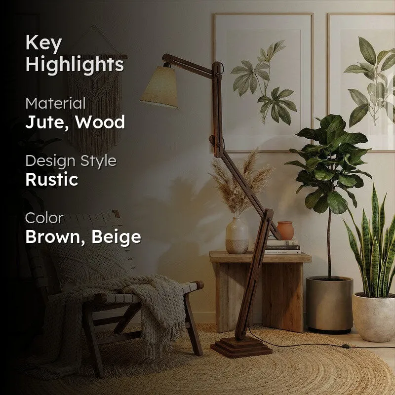 Kyros Jute and Wooden Floor Lamp media 2