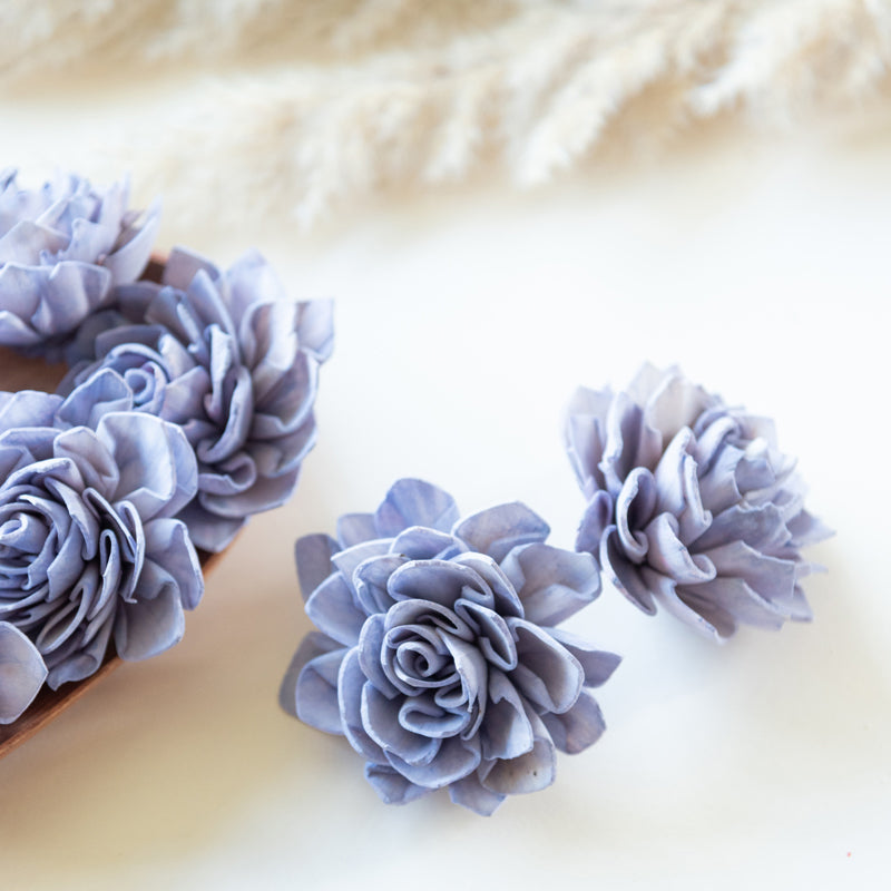 Estar Sola Wood Rose Flower (Periwinkle) - Set Of Ten media 4