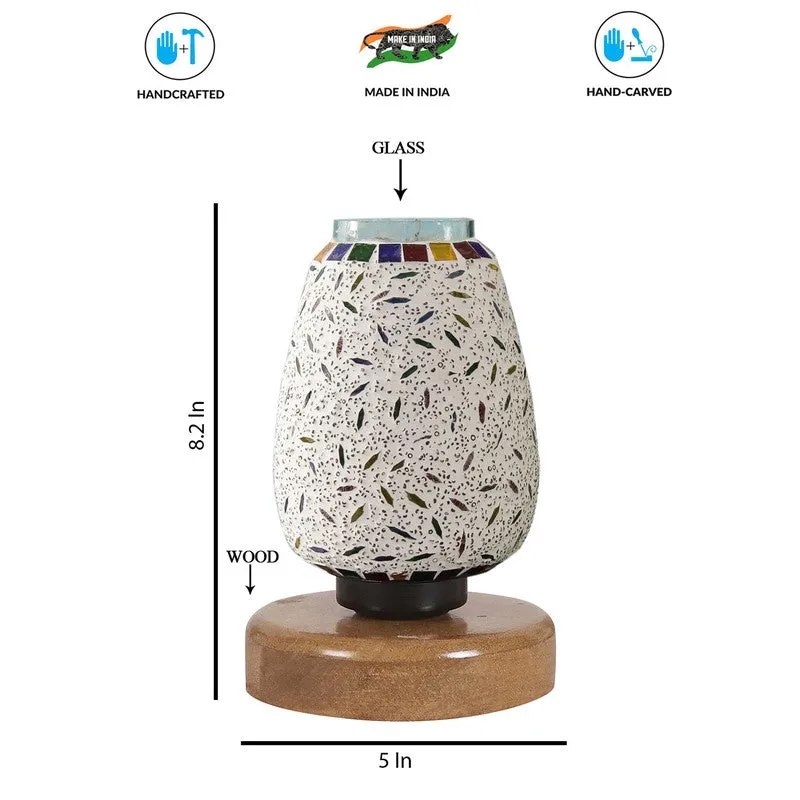 Haloix Glass Table Lamp With Wooden Base - Multicolor media 8