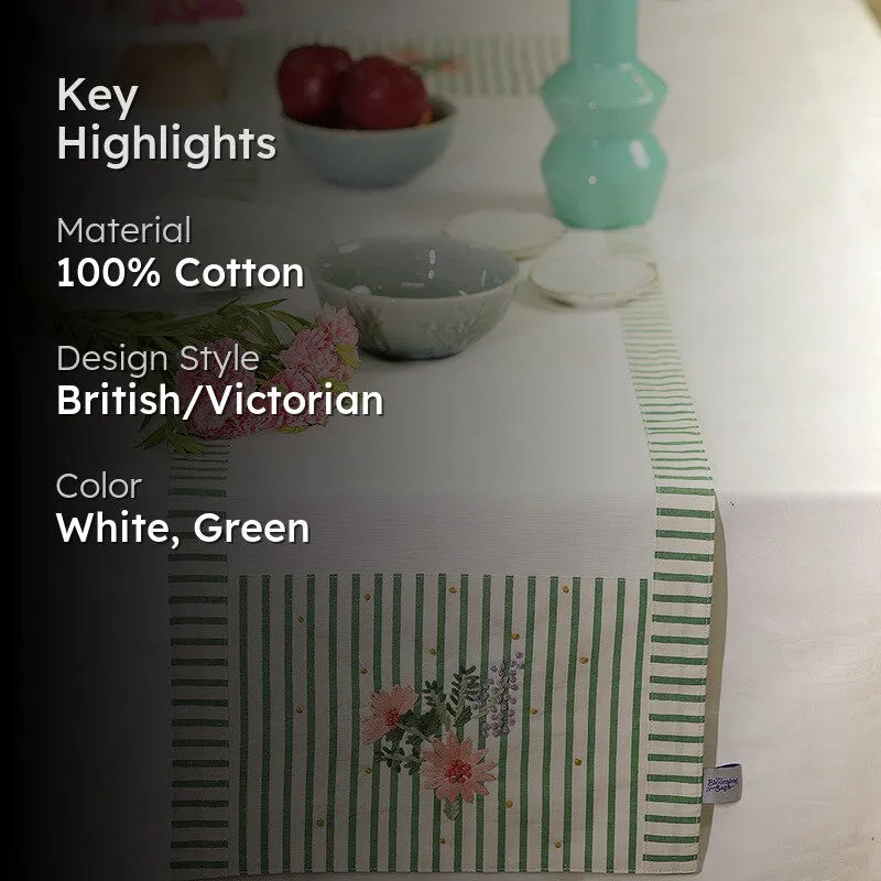 Meadow Stripe Cotton Table Runner media 2