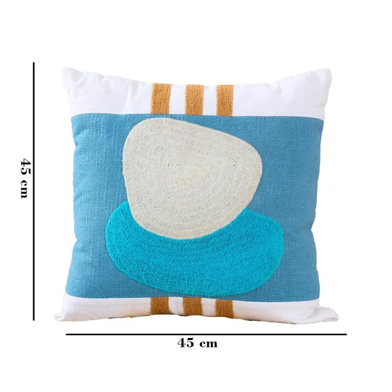 Rock Blue Elegance Tufted Cotton Cushion media 5