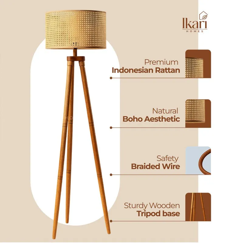 Tripod Glow Acacia Wood Floor Lamp media 7