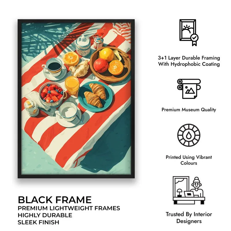 Brunch Bloom Canvas Wall Painting - Black Frame media 9