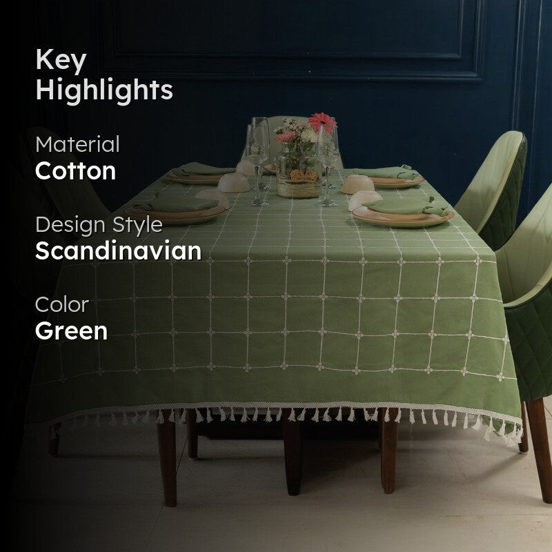 Aura Checks Table Cover - Green media 2