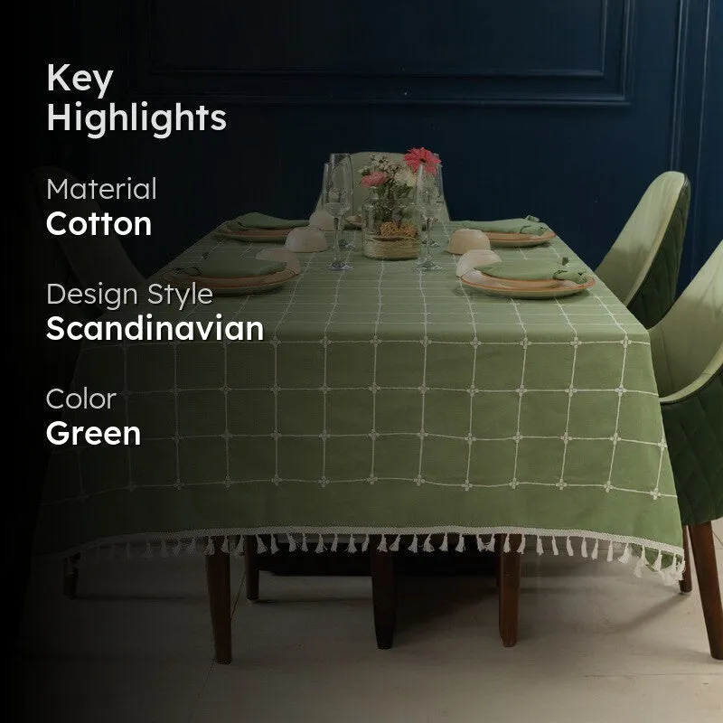 Aura Checks Table Cover - Green media 2