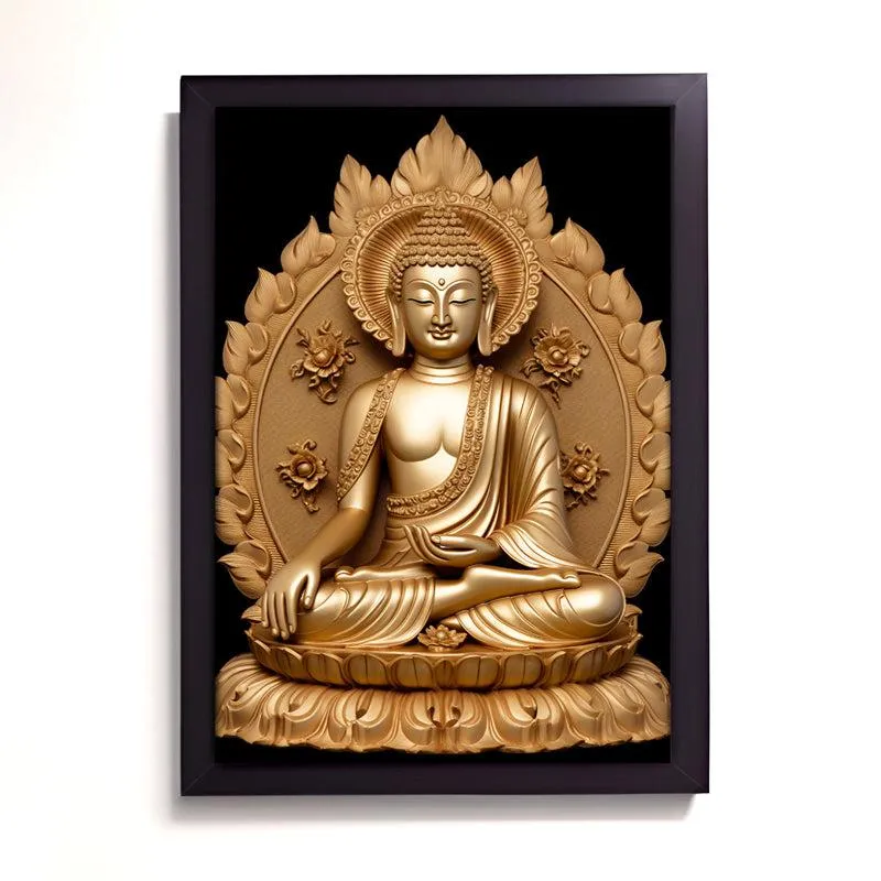 Nirvana's Gaze Buddha Wall Painting media 3
