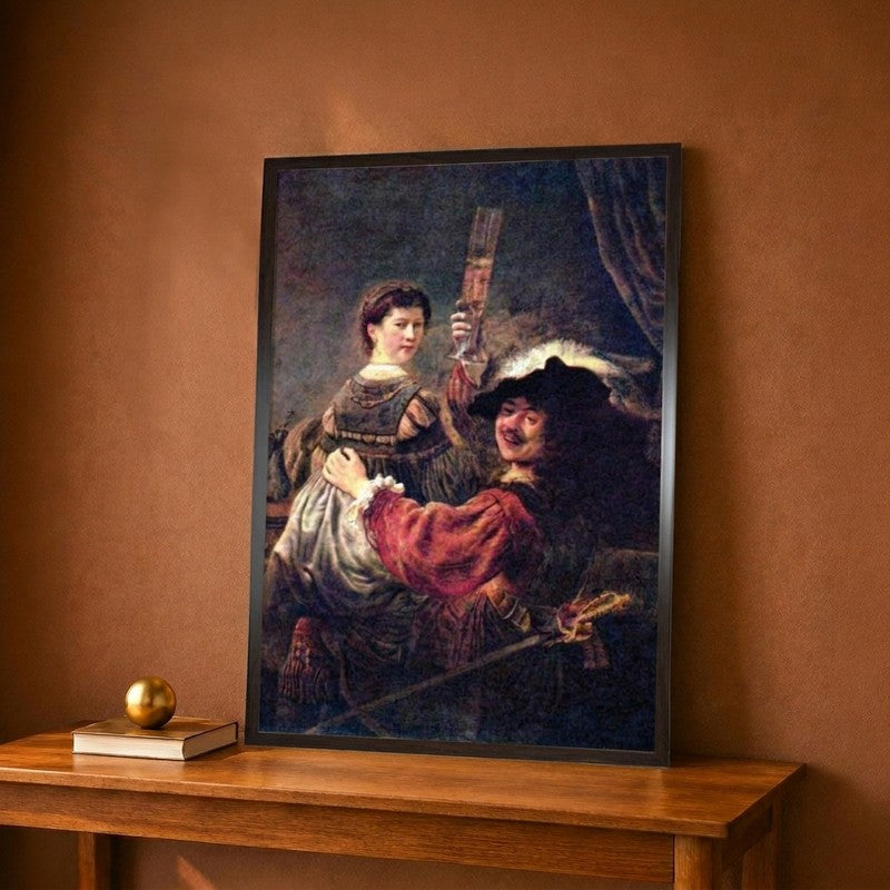 Self-Portrait with Saskia Canvas Wall Painting - 12 x 18 Inches