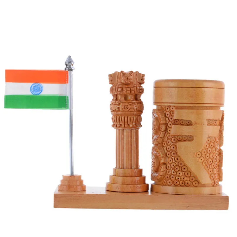 Rupee & Republic Wood Pen Stand media 4