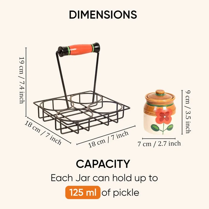Achaari Ceramic Jar with Stand - Five Piece Set media 10