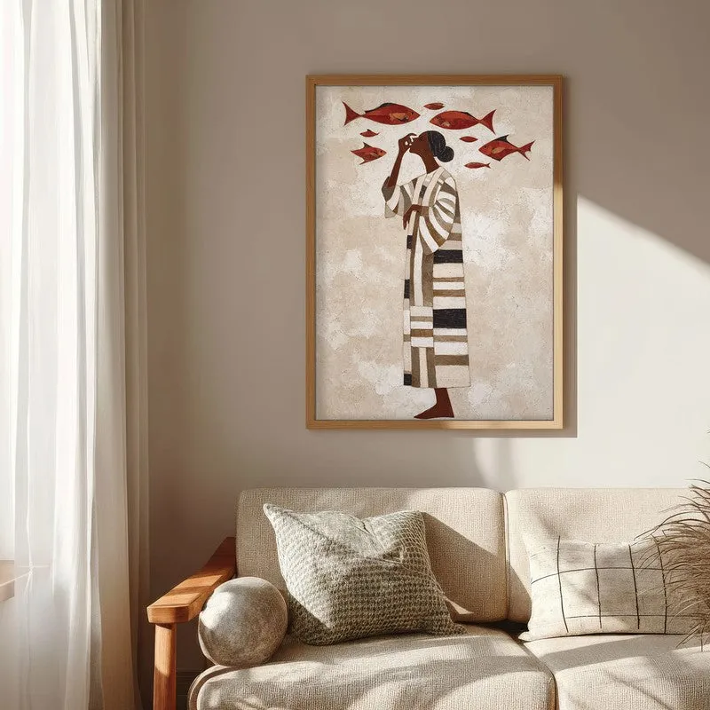 Soraya Travel Illustration Canvas Wall Painting With Brown Frame media 7