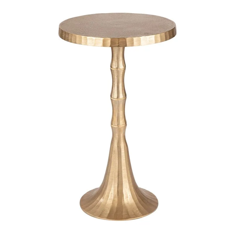 Fluted Base Aluminum Side Table - Gold media 5