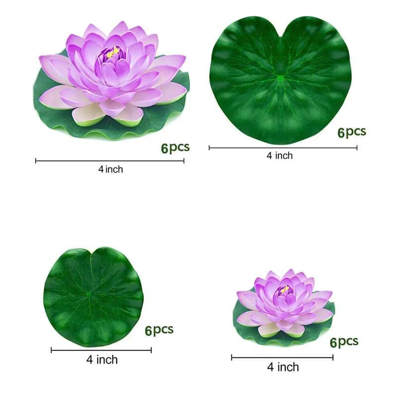 Faux Floating Lotus (Purple) - Set Of Six media 5