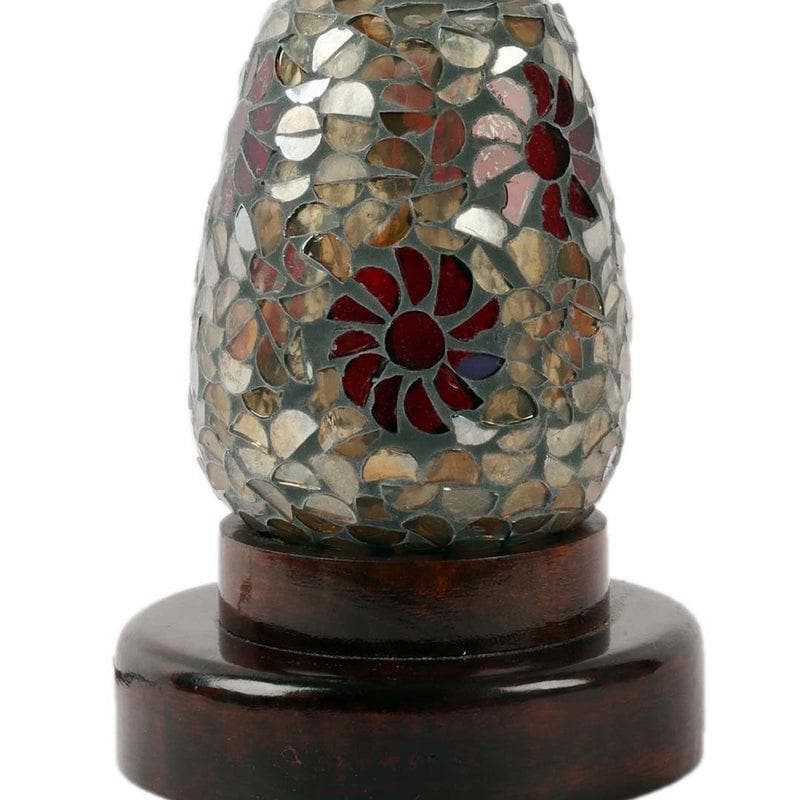 Grey Glaze Glass Table Lamp - Black,Silver media 4