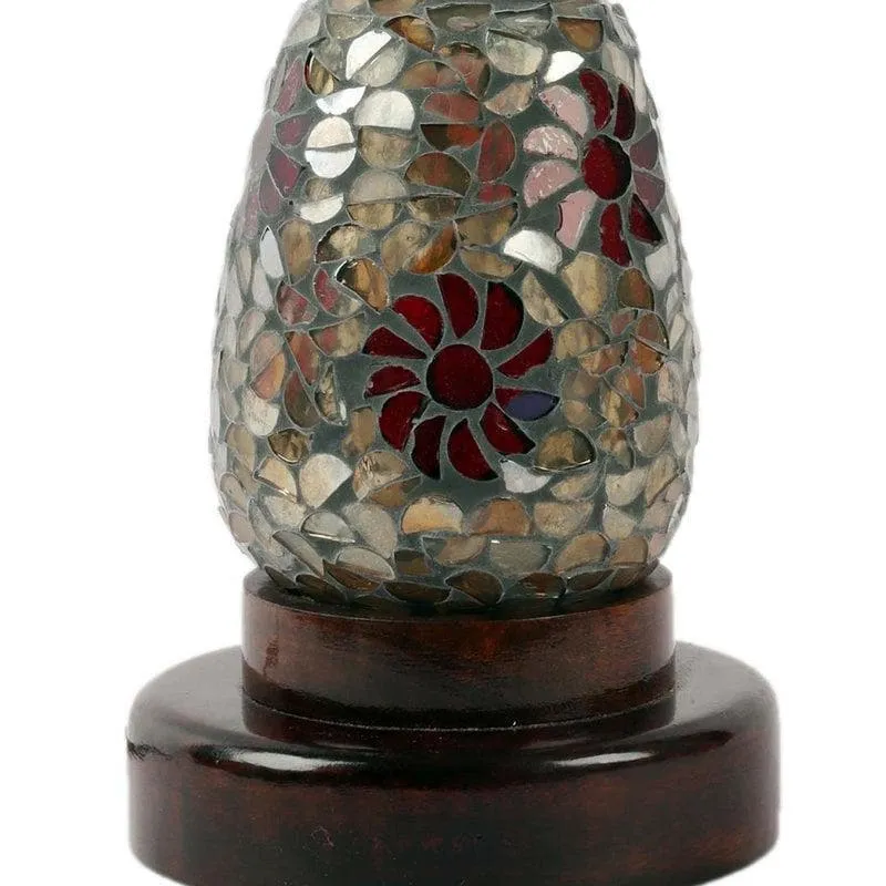 Grey Glaze Glass Table Lamp - Black,Silver media 4